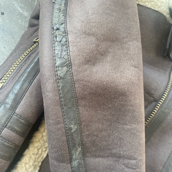 Faux suede Sherpa Moto jacket 6 - Picture 4 of 16